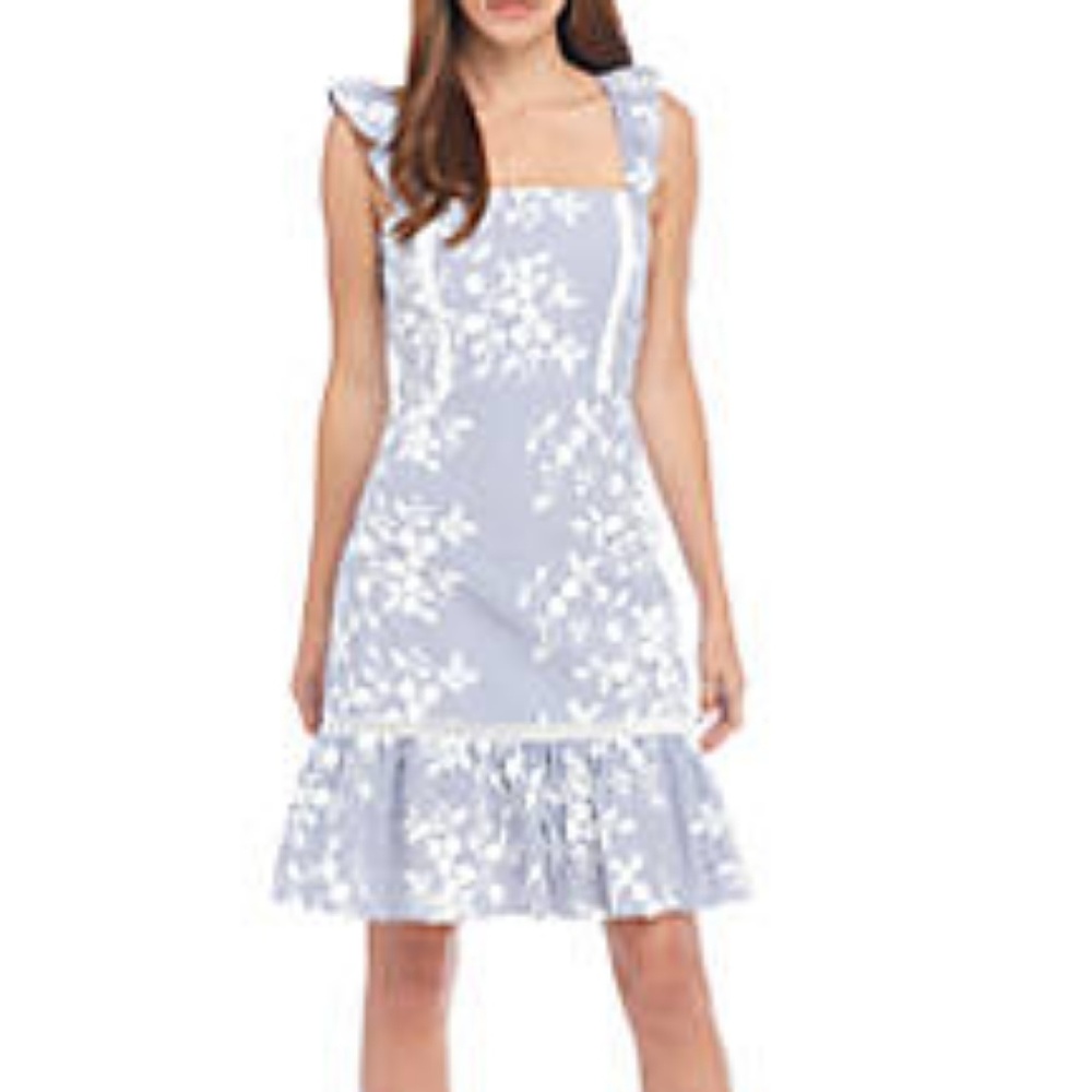 Sam Edelman embroidery denim stripe dress sz 12 NWT *D7 - Picture 3 of 8